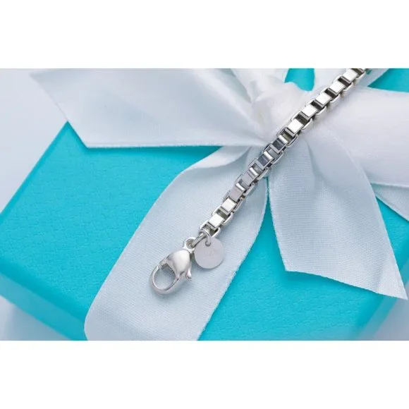 Tiffany & Co. Venetian Link Chain Bracelet 925 Sterling Silver 7.5" Unisex - Picture 7 of 11